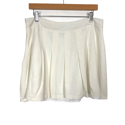 Amaryllis Ivory Linen Pleated Skirt- Size XL (see notes)