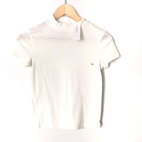 American Eagle White Crop Short Sleeve Top NWT- Size XS
