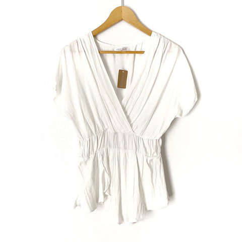 Vestique White Cross Front Top NWT- Size M