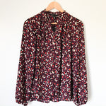 Gibson Long Sleeve Button Up Purple Print Blouse NWT- Size XS