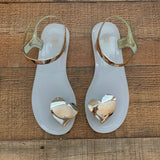 Mark’s Gold Heart Flat Sandals- Size 8
