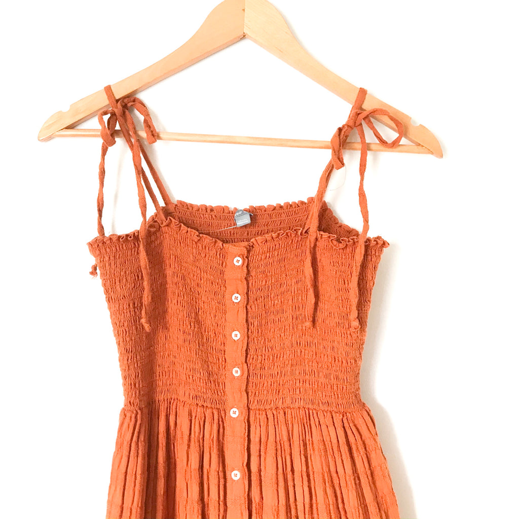 Aerie Smocked Bodice Burnt Orange Tank Dress- Size XS – The Saved Collection