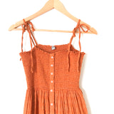 Aerie Smocked Bodice Burnt Orange Tank Dress- Size XS