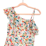 Molly Bracken Floral One Shoulder Ruffle Romper NWT- Size XS