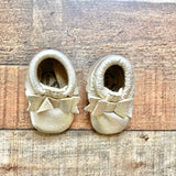 Freshly Picked Gold Leather Bow Moccasins- Size 0