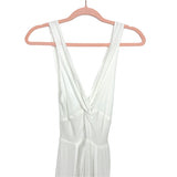 Forever21 White Twisted Front Tie Back Dress with Front Slits- Size S