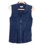 Merona Navy Utility Drawstring Waist Zip Up Vest- Size S