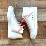 P448 White Leather High Top Sneakers- Size 39 (US 8.5, see notes, AMAZING CONDITION)