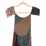 Olivaceous Multi Pattern Off The Shoulder Smocked Maxi Dress NWT- Size S