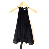 Pink Lily Black Tie Front Tank Blouse- Size S