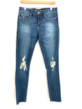 Express Ankle Legging Midrise Distressed with Raw Hem- Size 6 (Inseam 27”)