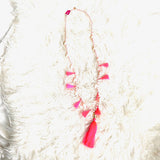 Lilly Pulitzer Hot Pink Beaded and Tassel Necklace NWT