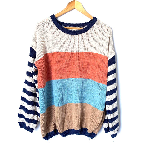 Entro Color Block Knit Sweater- Size M