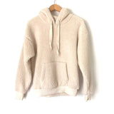 American Eagle Faux Fur Cream Pullover Hoodie- Size S