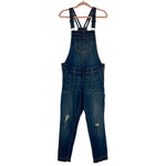 Indigo Blue Maternity Distressed Overalls- Size S