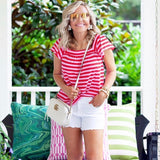 Gibson Pink/Red Striped Top- Size XXS Petite