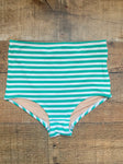 J Crew Green/White Striped High Waisted Bikini Bottoms- Size XS (BOTTOMS ONLY)