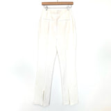 L'Academie Ivory High Waisted Zip Back Trouser Pants NWT- Size S (sold out online, Inseam 31”)