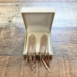 No Brand Gold Rhinestone Fringe Earrings