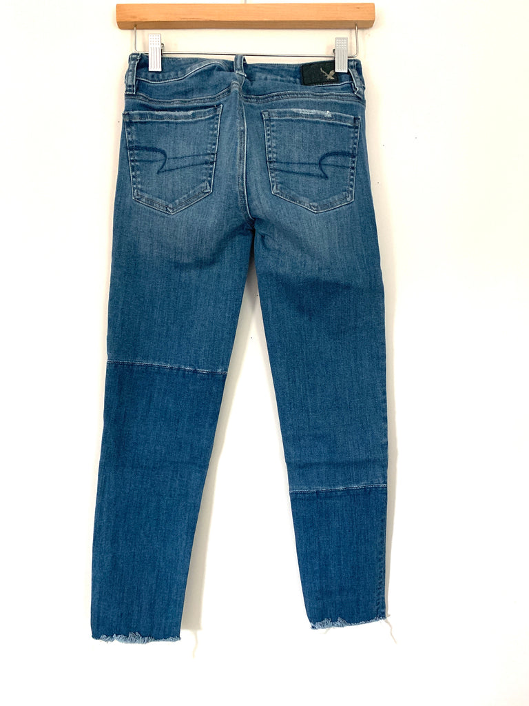 American Eagle Jeggings Ankle Super Stretch Panel Jeans- Size 0