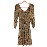 Missguided Bardot Brown Zebra Tassel Dress NWT- Size 8