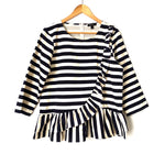 J. Crew Striped Ruffle Peplum Top-Size L