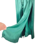L'Academie Green Satin Button Up Belted Front Slit Dress NWT- Size M (sold out online)