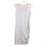 Wasabi + Mint Light Grey Heathered Side Ruched Dress- Size S