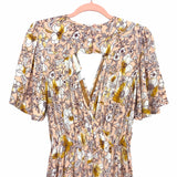 Band of Gypsies Blush Gold Floral Jumpsuit NWT- Size S