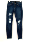 Just Black Distressed Fray Hem Ankle Skinny Jeans- Size 24 (Inseam 25.5”)