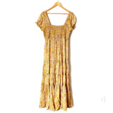 Free People Off the Shoulder Mustard Smocked Bodice Maxi Dress- Size L