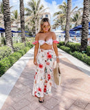Boamar Floral Bikini Top with Removable Ruffle Arm Cuffs- Size ~M (see notes, sold out online, we have matching bottoms)
