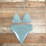 Shade & Shore x Target Sage Gingham Push Up Underwire Bikini Top NWT- Size 34C (we have matching bottoms)