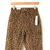 Time & Tru Leopard High Rise Straight Leg Jean Pants NWT- Size 2 (Inseam 27")