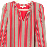LOFT Red Stripe Drop Waist Dress- Size L