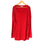 We The Free Red Waffle Knit Oversized Top- Size L