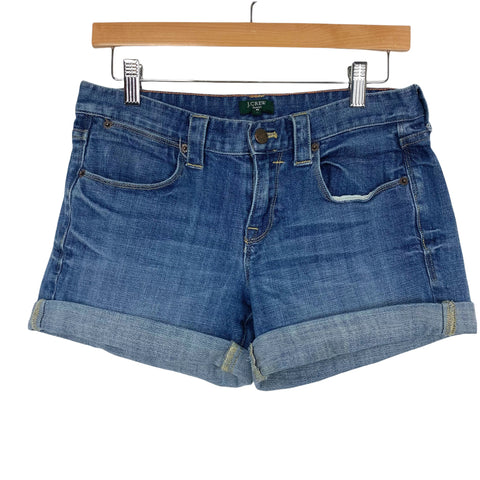 J Crew Stretch Jean Shorts- Size 2 (cuffed but not sewn)