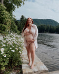 Aerie Mocha/Peach Floral Triangle Bikini Top- Size XXL (we have matching bottoms, sold out online)