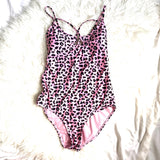No Boundaries Pink Leopard One Piece NWT- Size M