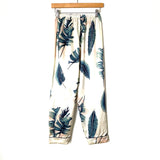 No Brand Palm Print Button Up Silk Pajama Set- Size XS/M (SOLD AS SET, see notes)