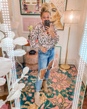 Show Me Your Mumu Pink Leopard Sweatshirt- Size XS (sold out online, we have matching joggers)