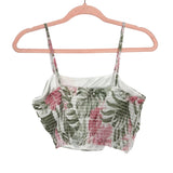 Pink Lily Palm Print Crop Top- Size M (we have matching kimono and shorts)
