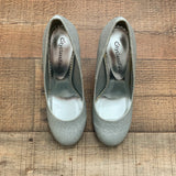 City Classified Silver Glitter Pumps- Size 7