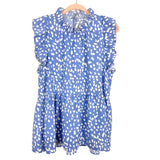 Entro Light Blue Savvy Spots Blouse NWT- Size L