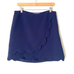 Draper James Navy Faux Wrap Scalloped Skirt- Size 12 (sold out online)