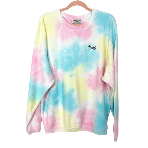 Shop Darling by Jessi Afshin Tie-Dye Cross=Love Sweatshirt NWT- Size M