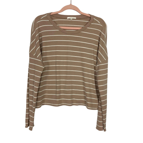 Z Supply Latte Snooze Stripe Top- Size M (We Have Matching Bottoms!)