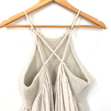 Free People Crochet/Cotton Strappy Back Top- Size M