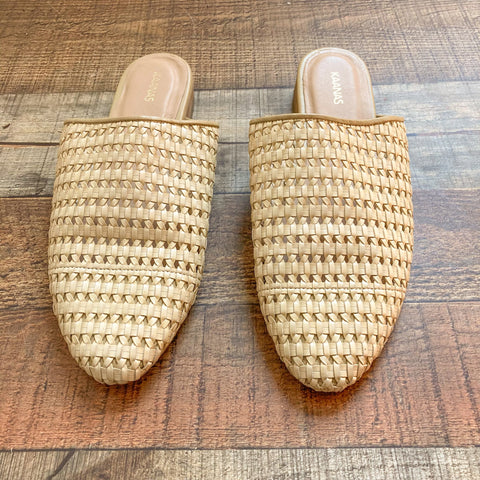 Kaanas Cream Woven Mule Sandals- Size 9
