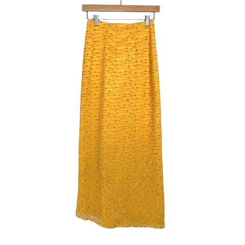 Helena Sorel Yellow Back Slit Skirt- Size 36 (fits like S)
